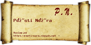 Pásti Nóra névjegykártya