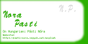 nora pasti business card